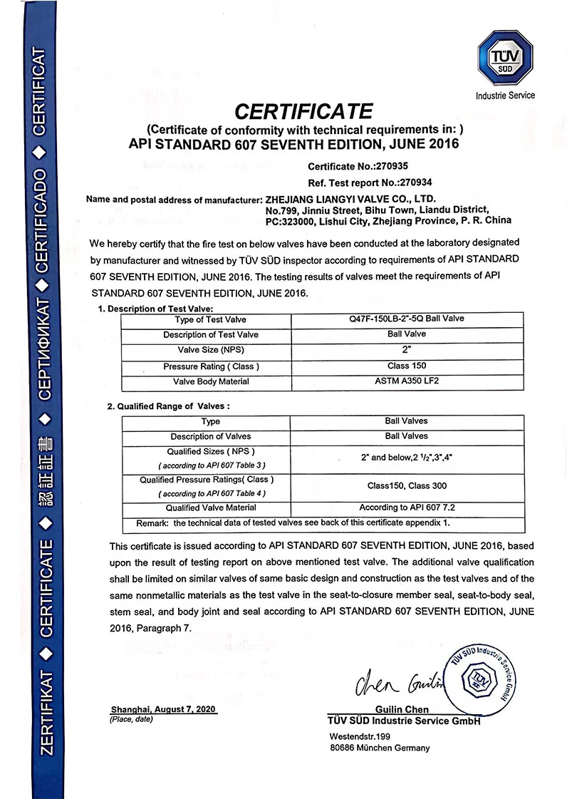 certificated valve manufacturer